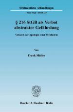 Cover-Bild § 216 StGB als Verbot abstrakter Gefährdung.