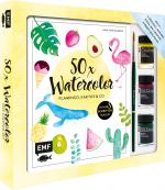 Cover-Bild 50 x Watercolor – Flamingo, Kaktus & Co. – Das Starter-Set – Die beliebtesten Aquarellmotive in nur 5 Schritten malen