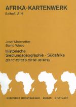 Cover-Bild Afrika-Kartenwerk. Farbige Karten auf Speziallandkartenpapier. Dreisprachige Legenden / Serie S: Südafrika (Mocambique, Swaziland, Transvaal, Republik Südafrika) / Historische Siedlungsgeographie. 1:1 Mill / Historische Siedlungsgeographie Südafrika