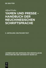 Cover-Bild Alfred Forke: Yamen und Presse – Handbuch der neuchinesischen Schriftsprache / Deutscher Text