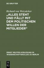 Cover-Bild "Alles steht und fällt mit dem politischen Willen der Mitglieder"