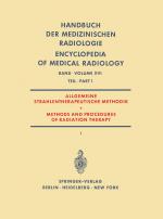 Cover-Bild Allgemeine Strahlentherapeutische Methodik / Methods and Procedures of Radiation Therapy