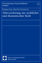 Cover-Bild Alterssicherung aus rechtlicher und ökonomischer Sicht