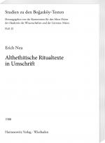 Cover-Bild Althethitische Ritualtexte in Umschrift
