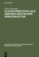 Cover-Bild Althochdeutsch als Anfang deutscher Sprachkultur