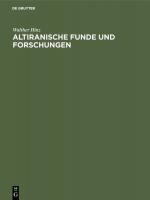 Cover-Bild Altiranische Funde und Forschungen