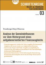 Cover-Bild Analyse der Gemeindefinanzen vor dem Hintergrund eines aufgabenorientierten Finanzausgleichs