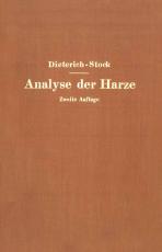 Cover-Bild Analyse der Harze Balsame und Gummiharze nebst ihrer Chemie und Pharmakognosie