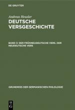 Cover-Bild Andreas Heusler: Deutsche Versgeschichte / Der frühneudeutsche Vers. Der neudeutsche Vers