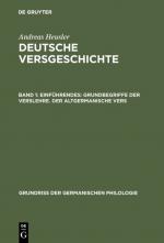 Cover-Bild Andreas Heusler: Deutsche Versgeschichte / Einführendes: Grundbegriffe der Verslehre. Der altgermanische Vers