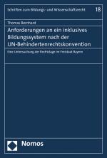 Cover-Bild Anforderungen an ein inklusives Bildungssystem nach der UN-Behindertenrechtskonvention