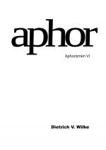 Cover-Bild Aphor / Aphor - Aphorismen VI