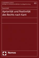 Cover-Bild Apriorität und Positivität des Rechts nach Kant