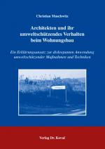 Cover-Bild Architekten und ihr umweltschützendes Verhalten beim Wohnungsbau