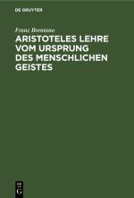 Cover-Bild Aristoteles Lehre vom Ursprung des menschlichen Geistes