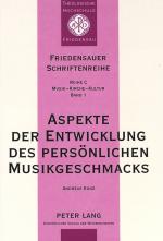 Cover-Bild Aspekte der Entwicklung des persönlichen Musikgeschmacks