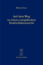 Cover-Bild Auf dem Weg zu einem europäischen Strafverfahrensrecht