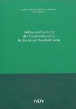 Cover-Bild Aufbau und Leistung des Parlamentarismus in den neuen Bundesländern