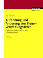 Cover-Bild Aufhebung und Änderung von Steuerverwaltungsakten