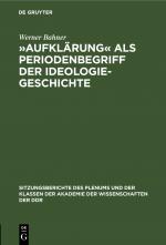 Cover-Bild »Aufklärung« als Periodenbegriff der Ideologiegeschichte