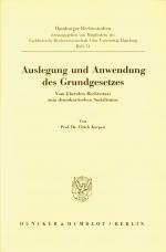 Cover-Bild Auslegung und Anwendung des Grundgesetzes.