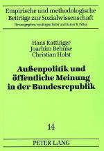 Cover-Bild Außenpolitik und öffentliche Meinung in der Bundesrepublik