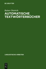 Cover-Bild Automatische Textwörterbücher