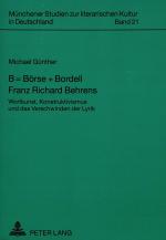 Cover-Bild B = Börse + Bordell- Franz Richard Behrens