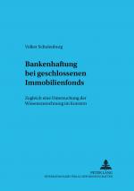 Cover-Bild Bankenhaftung bei geschlossenen Immobilienfonds