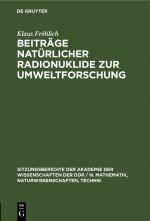 Cover-Bild Beiträge natürlicher Radionuklide zur Umweltforschung