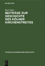 Cover-Bild Beiträge zur Geschichte des Kölner Kirchenstreites