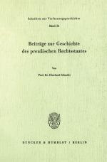 Cover-Bild Beiträge zur Geschichte des preußischen Rechtsstaates.