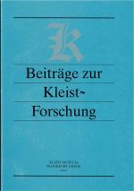 Cover-Bild Beiträge zur Kleist-Forschung 2002