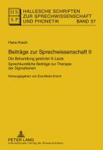 Cover-Bild Beiträge zur Sprechwissenschaft I–III / Beiträge zur Sprechwissenschaft II