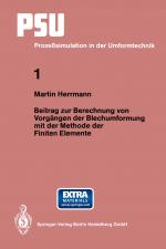 Cover-Bild Beitrag zur Berechnung von Vorgängen der Blechumformung mit der Methode der Finiten Elemente