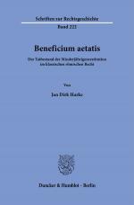 Cover-Bild Beneficium aetatis.