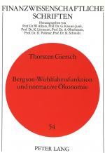 Cover-Bild Bergson-Wohlfahrtsfunktion und normative Ökonomie
