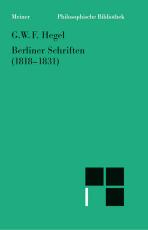 Cover-Bild Berliner Schriften (1818–1831)