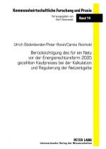 Cover-Bild Berücksichtigung des für ein Netz vor der Energierechtsreform 2005 gezahlten Kaufpreises bei der Kalkulation und Regulierung der Netzentgelte