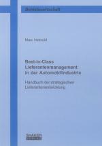 Cover-Bild Best-in-Class Lieferantenmanagement in der Automobilindustrie