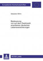 Cover-Bild Besteuerung von auf dem Zweitmarkt erworbenen deutschen Lebensversicherungen