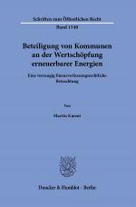 Cover-Bild Beteiligung von Kommunen an der Wertschöpfung erneuerbarer Energien
