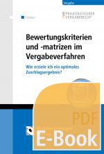 Cover-Bild Bewertungskriterien und -matrizen im Vergabeverfahren (E-Book)