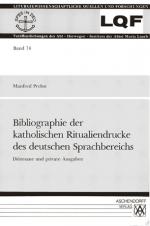 Cover-Bild Bibliographie der katholischen Ritualiendrucke des deutschen Sprachbereichs