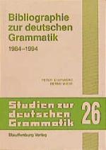 Cover-Bild Bibliographie zur deutschen Grammatik 1984-1994