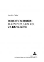 Cover-Bild Blockflötenunterricht in der ersten Hälfte des 20. Jahrhunderts