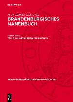 Cover-Bild Brandenburgisches Namenbuch / Die Ortsnamen der Prignitz