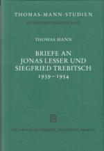 Cover-Bild Briefe an Jonas Lesser und Siegfried Trebitsch 1939-1954