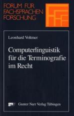 Cover-Bild Computerlinguistik für die Terminografie im Recht