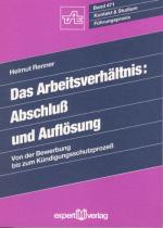 Cover-Bild Das Arbeitsverhältnis – Abschluss und Auflösung